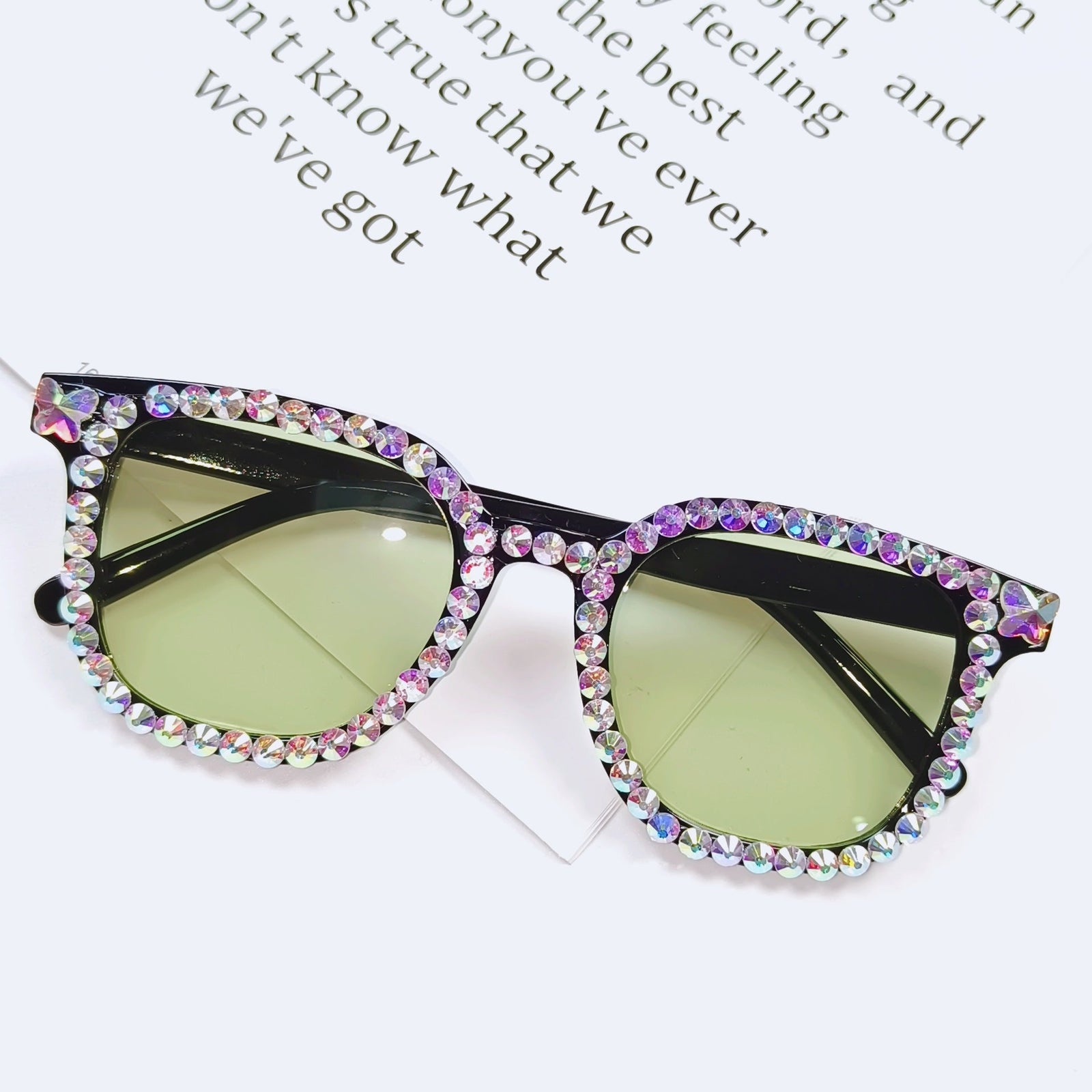 Dame Cat-Eye Solbriller Med Glitrende Detaljer 10