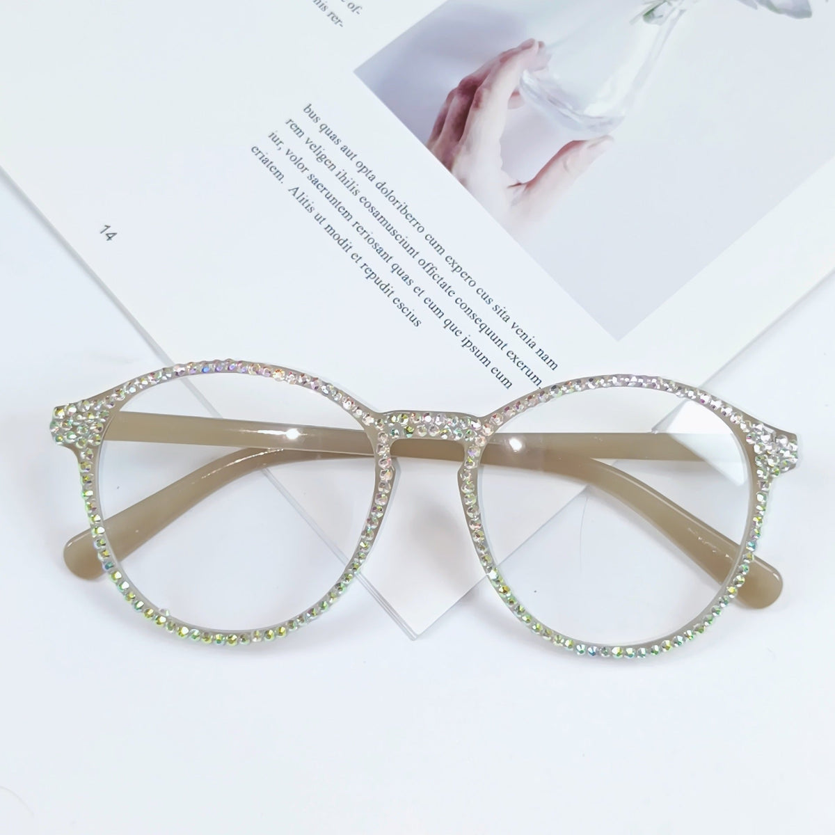 Dame Cat-Eye Solbriller med Rhinestone Detaljer 4