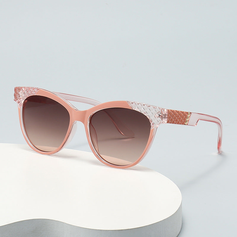 Dame Cat-Eye Solbriller med Strukturert Innfatning 1