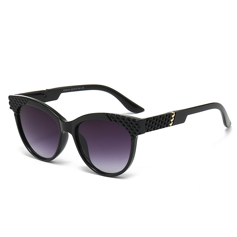 Dame Cat-Eye Solbriller med Strukturert Innfatning 7