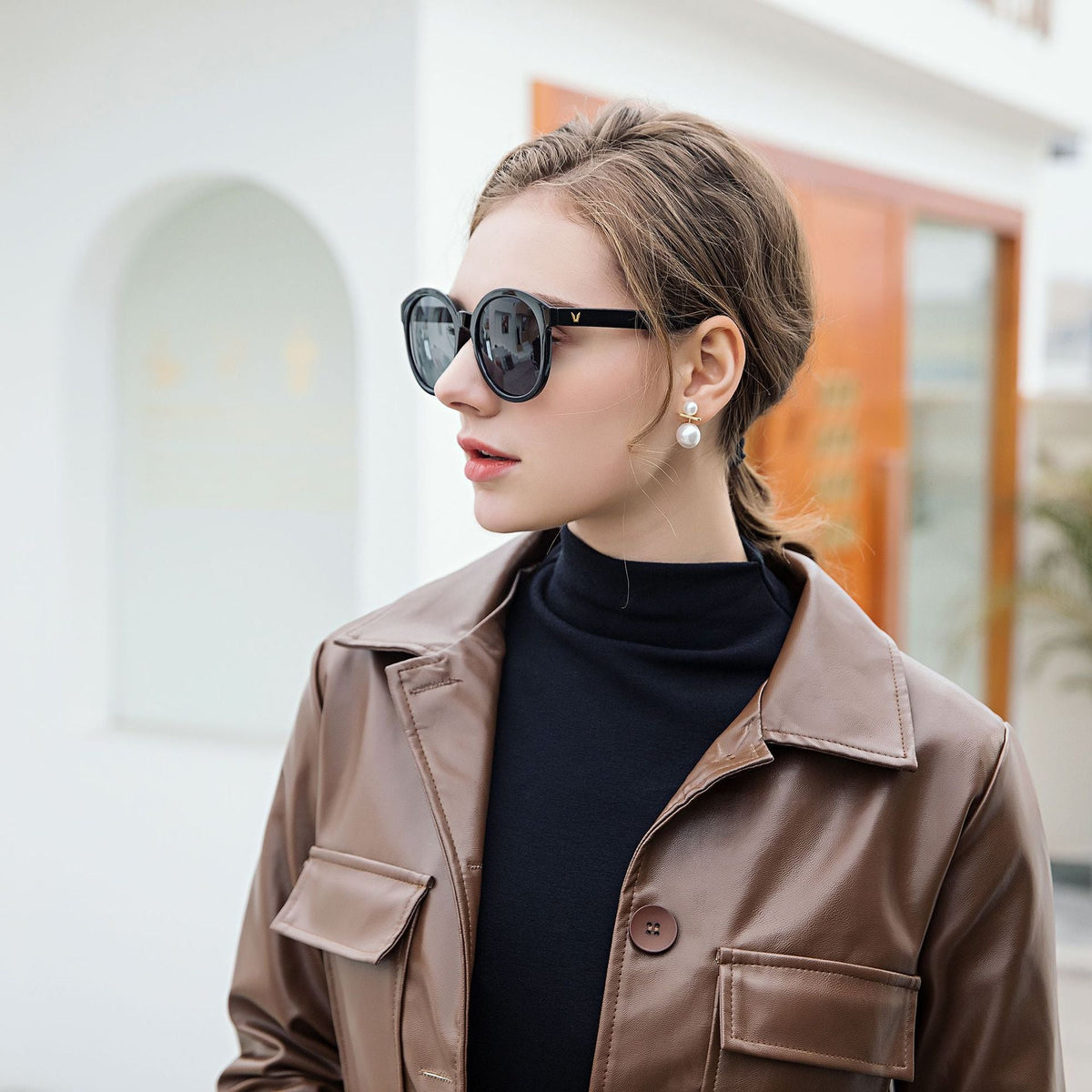 Dame Cat-Eye Solbriller med UV-Beskyttelse 2