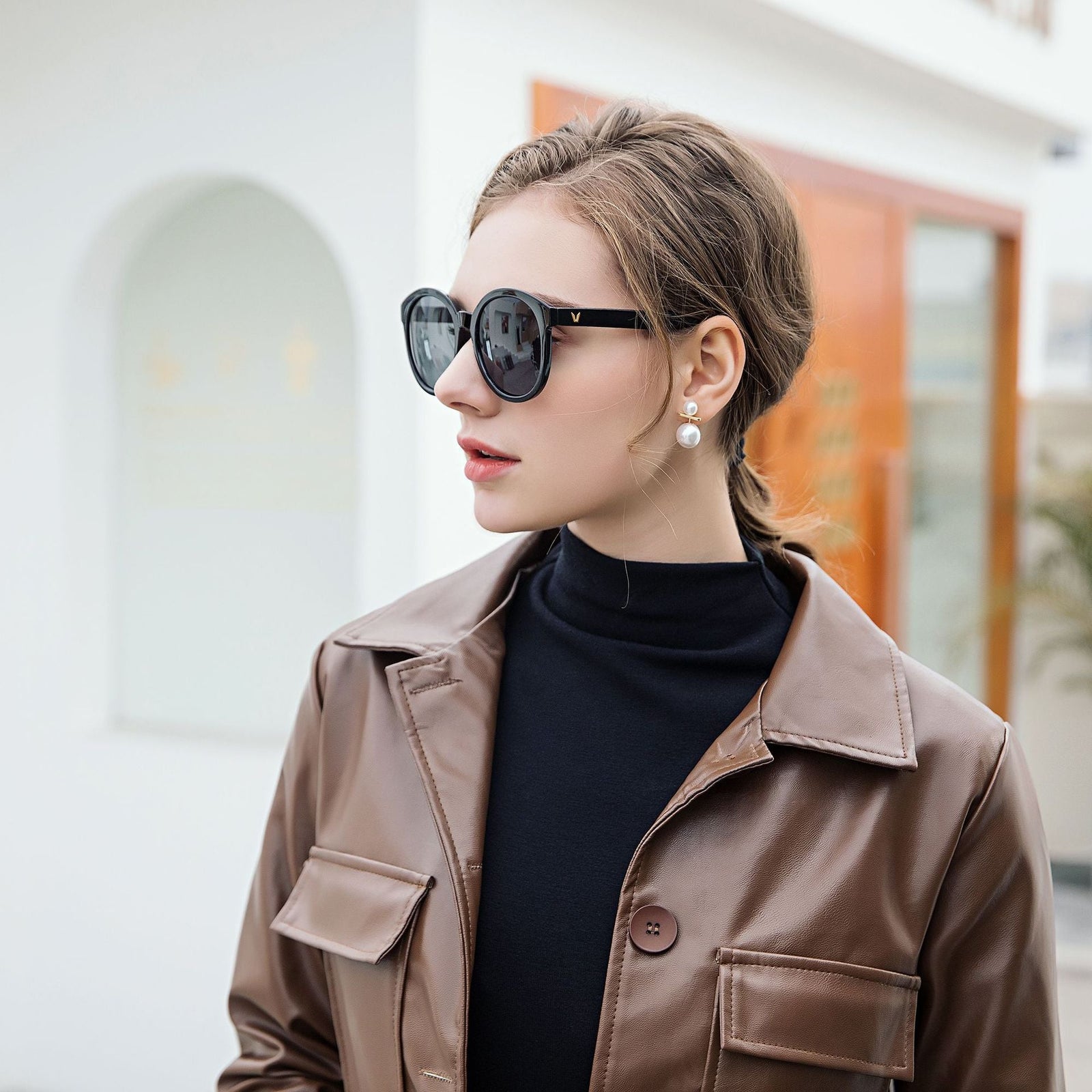 Dame Cat-Eye Solbriller med UV-Beskyttelse 2