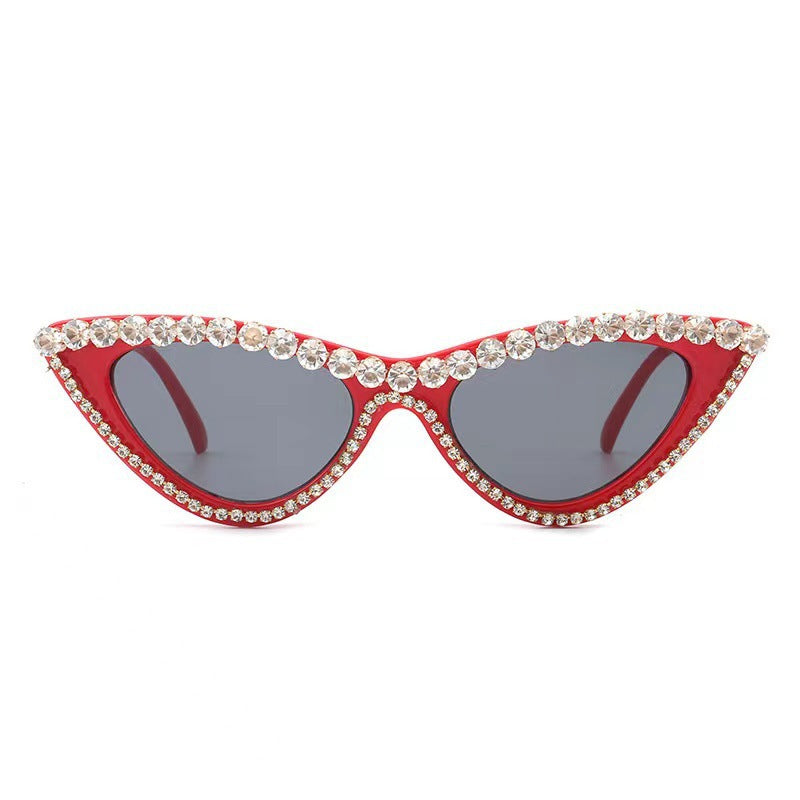 Dame Cat Eye Solbriller med Rhinestone Detaljer 3