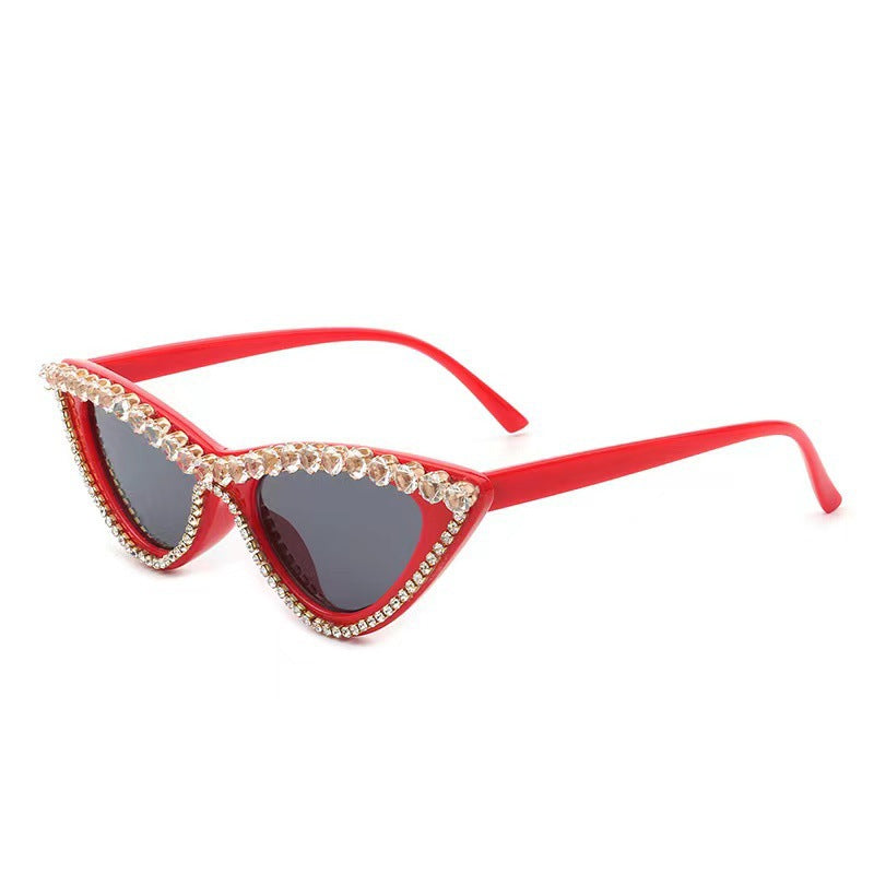 Dame Cat Eye Solbriller med Rhinestone Detaljer 7