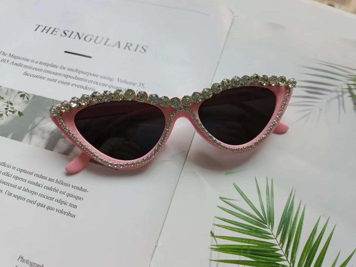 Dame Cat Eye Solbriller med Rhinestone Detaljer 9
