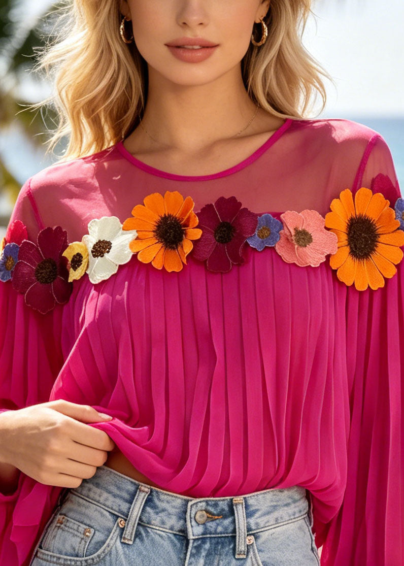 Dame Chiffon Topp Oversized Patchwork Daisy 2