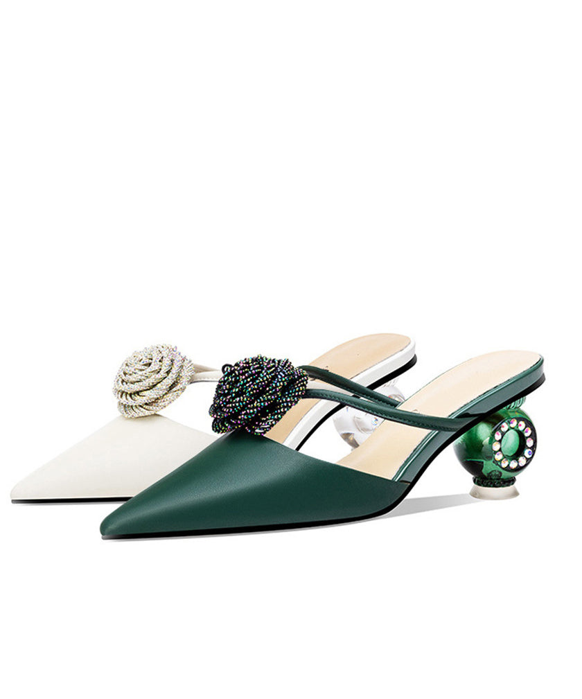 Dame Chunky Slide Sandaler med Blomsterdesign 4