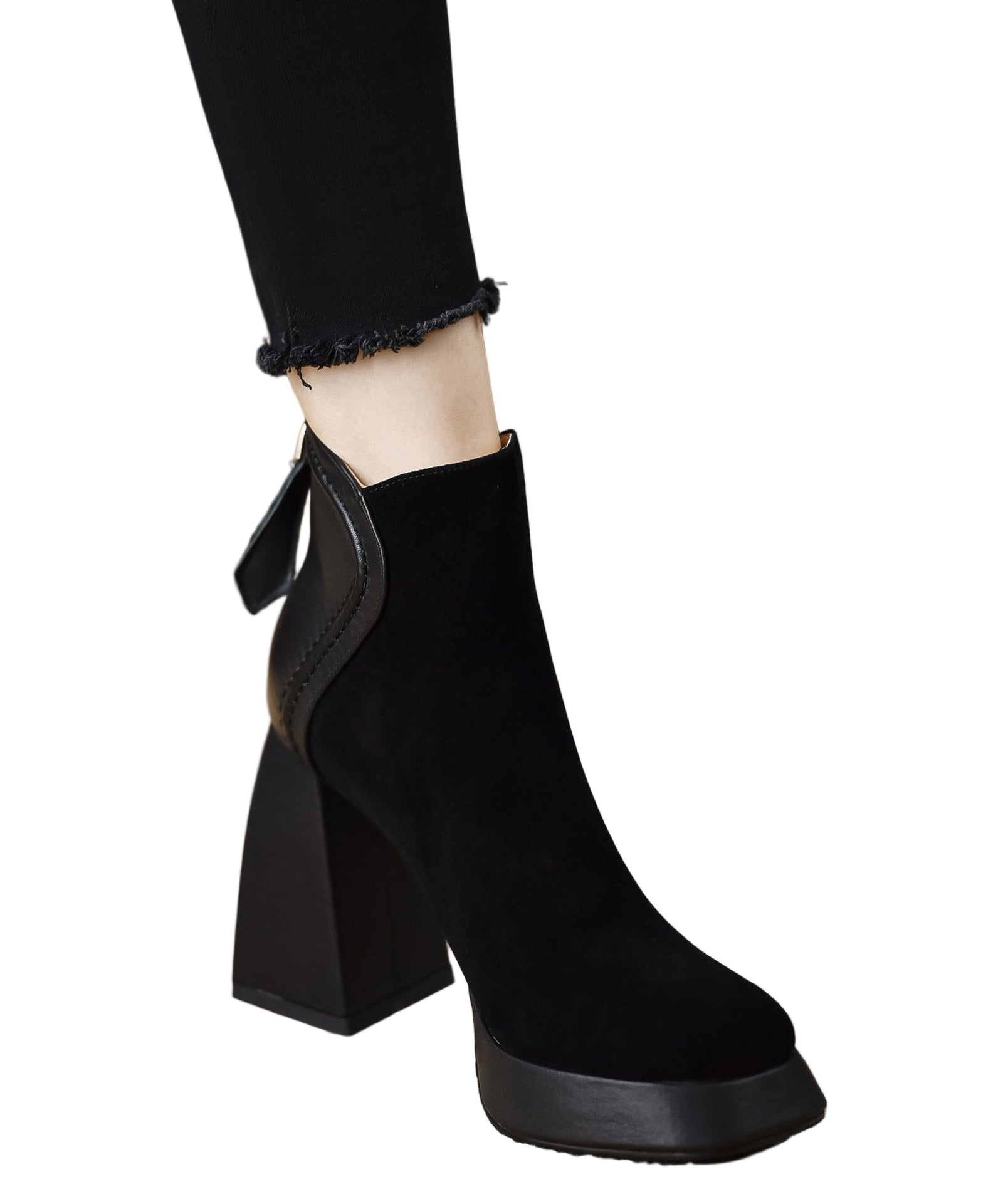 Dame Chunky Støvler med Glidelås 0