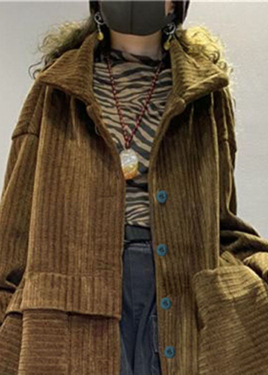 Dame Corduroy Kåpe med Knapp og Lommer 4