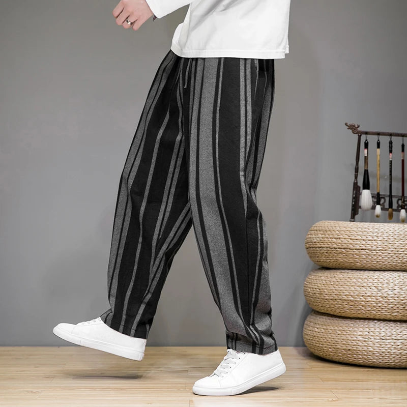 Dame Cropped Bukser med Stripemønster 5
