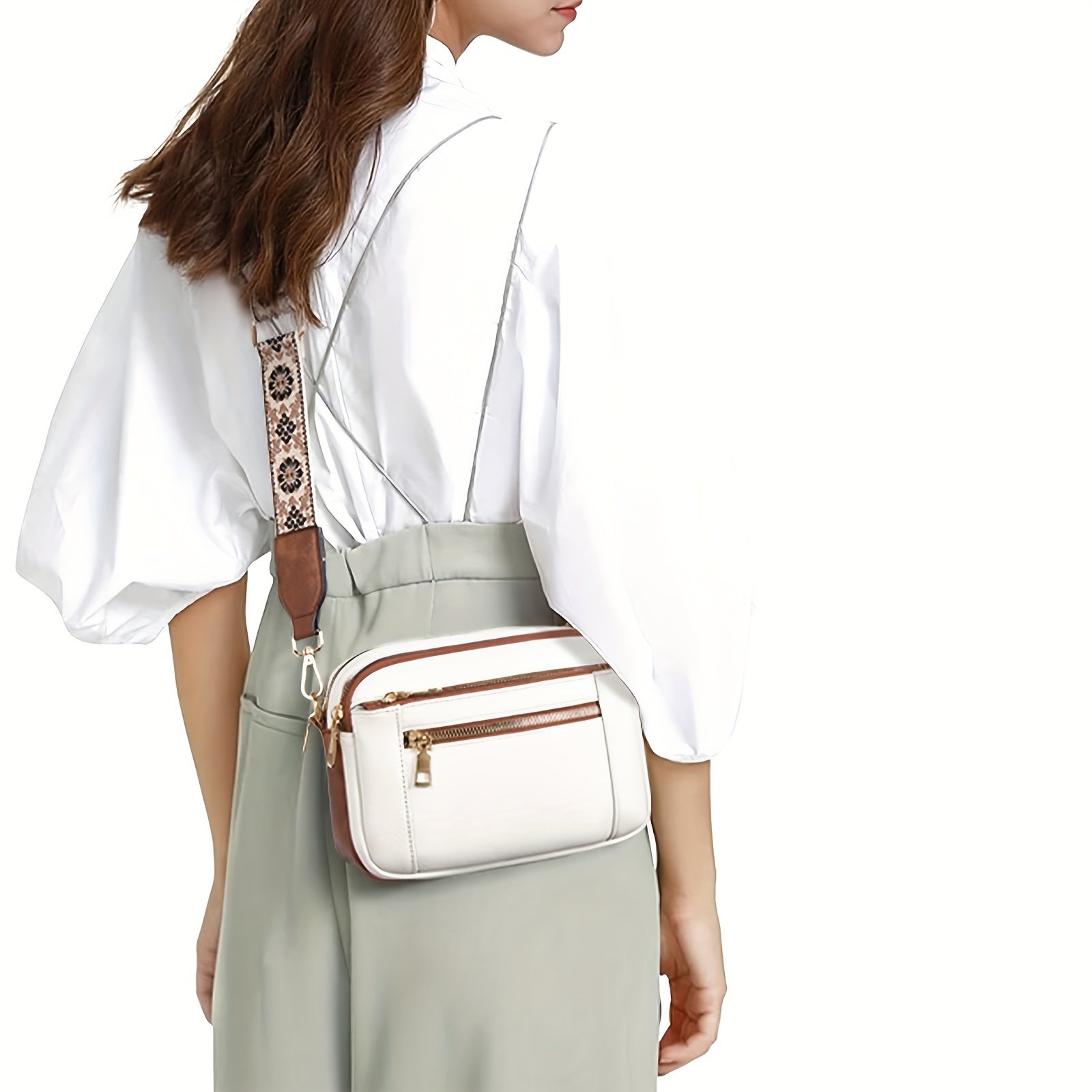 Dame Crossbody Veske Boho Stil Vegansk Skinn 7