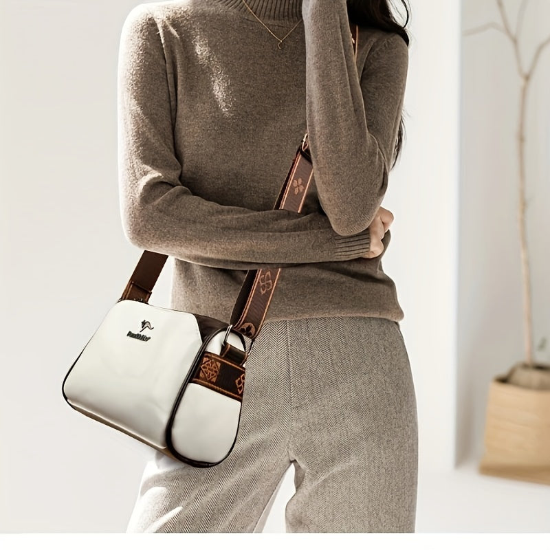 Dame Crossbody Veske Med Tidløst Design og Praktisk Oppbevaring 3