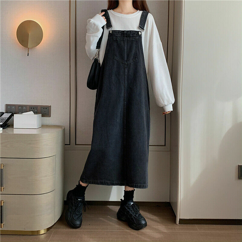Dame Denim Kjole med Frontlomme 1