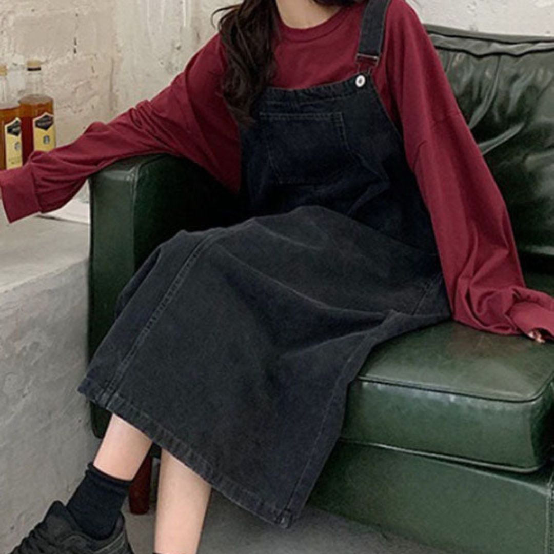 Dame Denim Kjole med Frontlomme 7