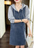 Dame Denim Mid Dress med Hette og Lommer 1