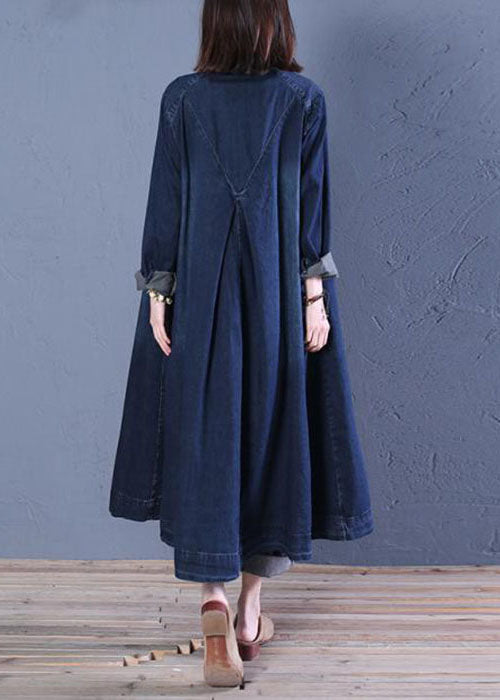 Dame Denim Trenchcoat med Peter Pan Krage 4