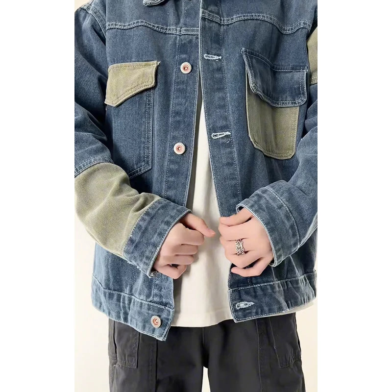 Dame Denimjakke Boksy Geometrisk Design 5