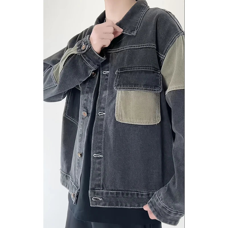 Dame Denimjakke Boksy Geometrisk Design 6