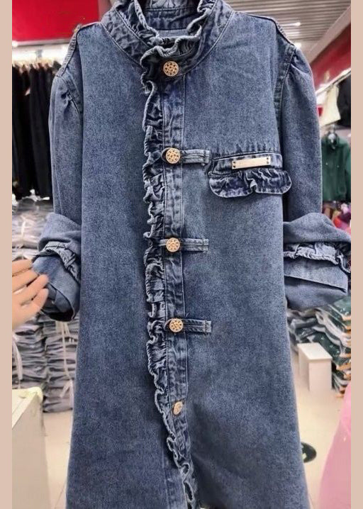 Dame Denimkåpe med Volanger 2