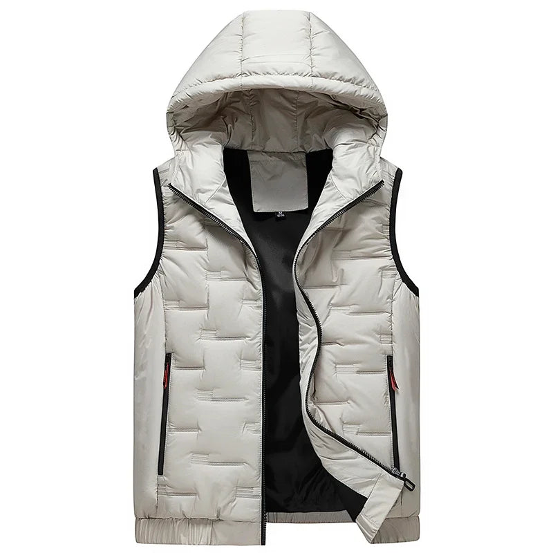 Dame Dunvest Med Preget Hettedesign Trendy Stil 2