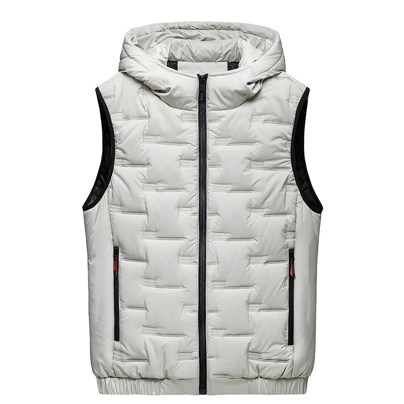 Dame Dunvest Med Preget Hettedesign Trendy Stil 3