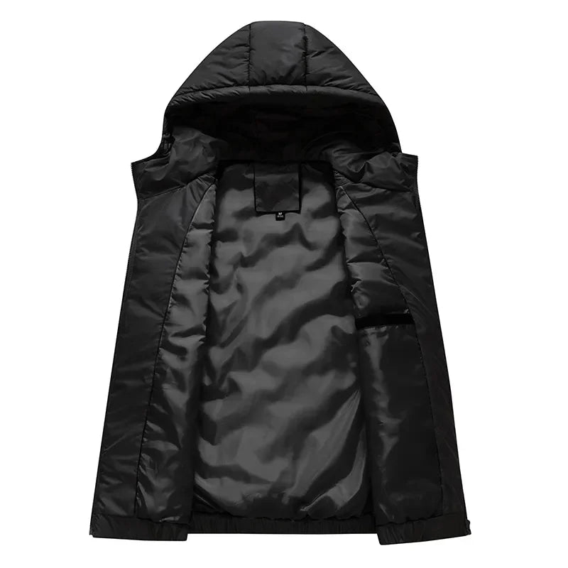 Dame Dunvest Med Preget Hettedesign Trendy Stil 5