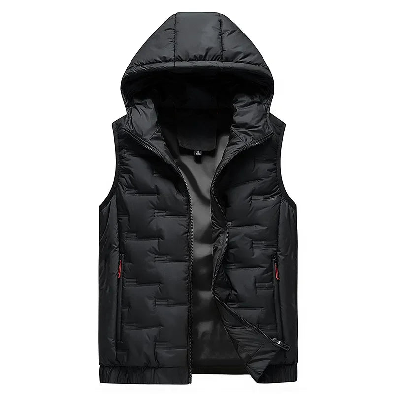 Dame Dunvest Med Preget Hettedesign Trendy Stil 8