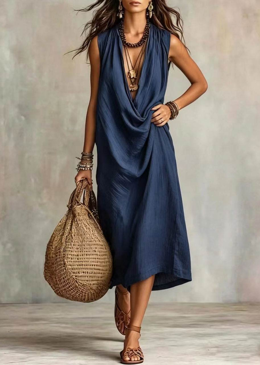 Dame Feriekjole med V-hals i Navy Stil 1