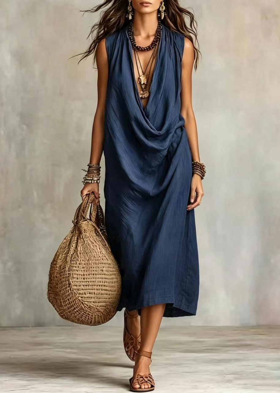 Dame Feriekjole med V-hals i Navy Stil 2
