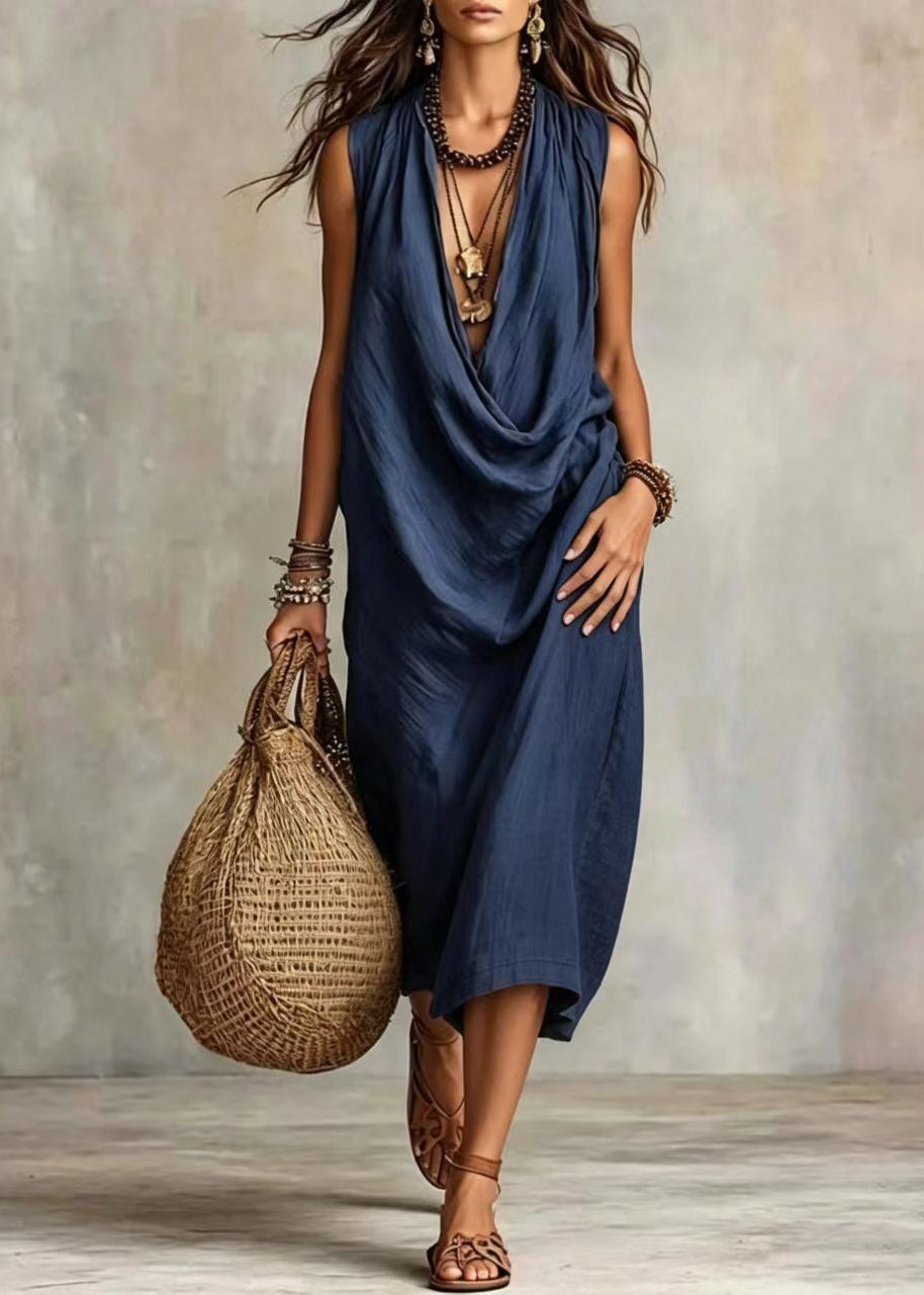 Dame Feriekjole med V-hals i Navy Stil 3