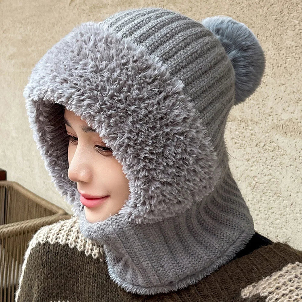 Dame Fleece Vinterlue med Snood 0