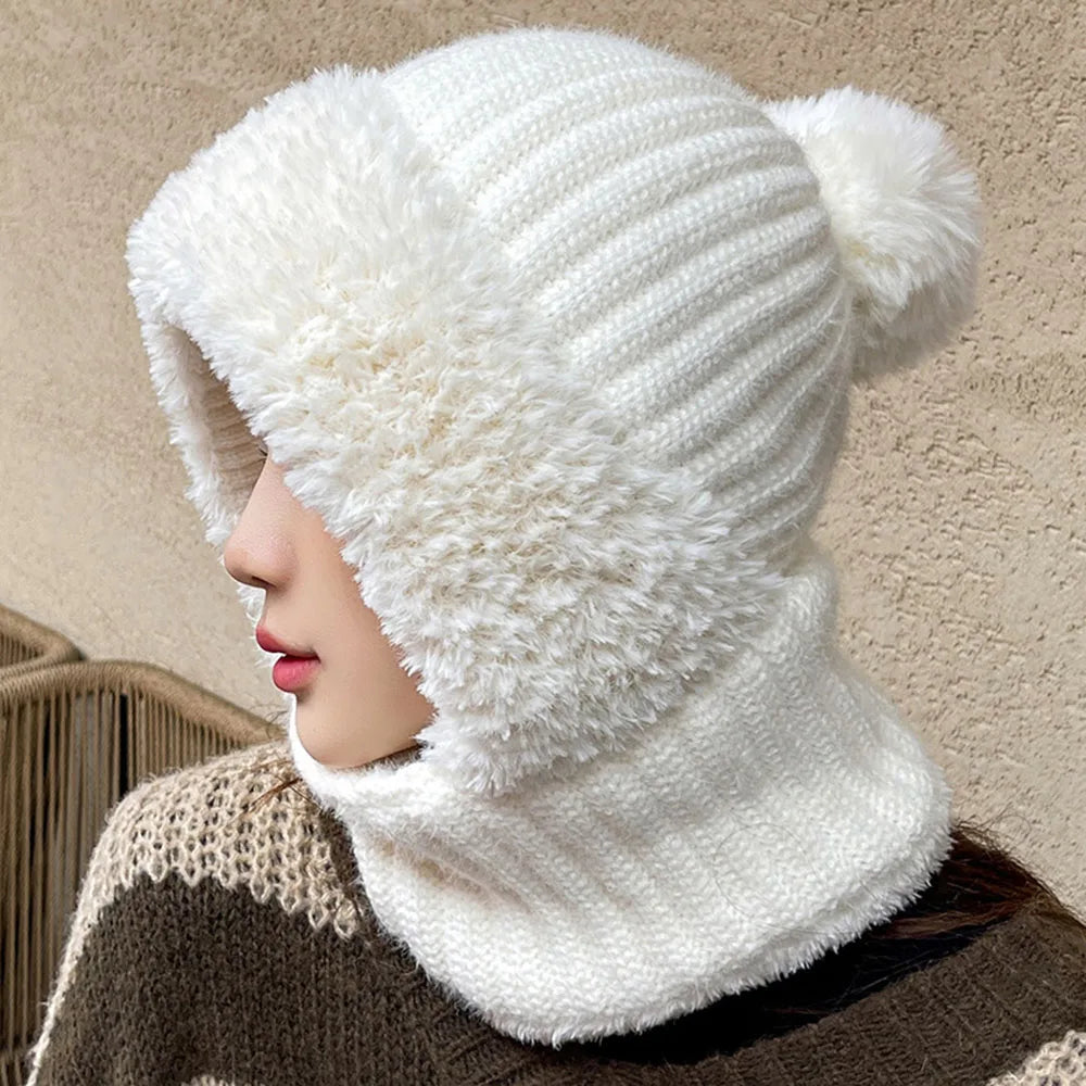 Dame Fleece Vinterlue med Snood 3