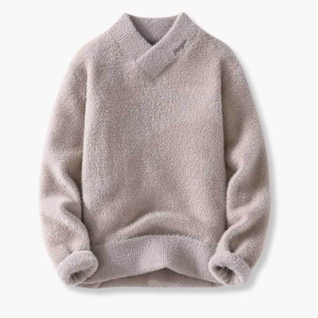 Dame Fleecegenser Høy V-hals Trendy Drop-skulder Design 0