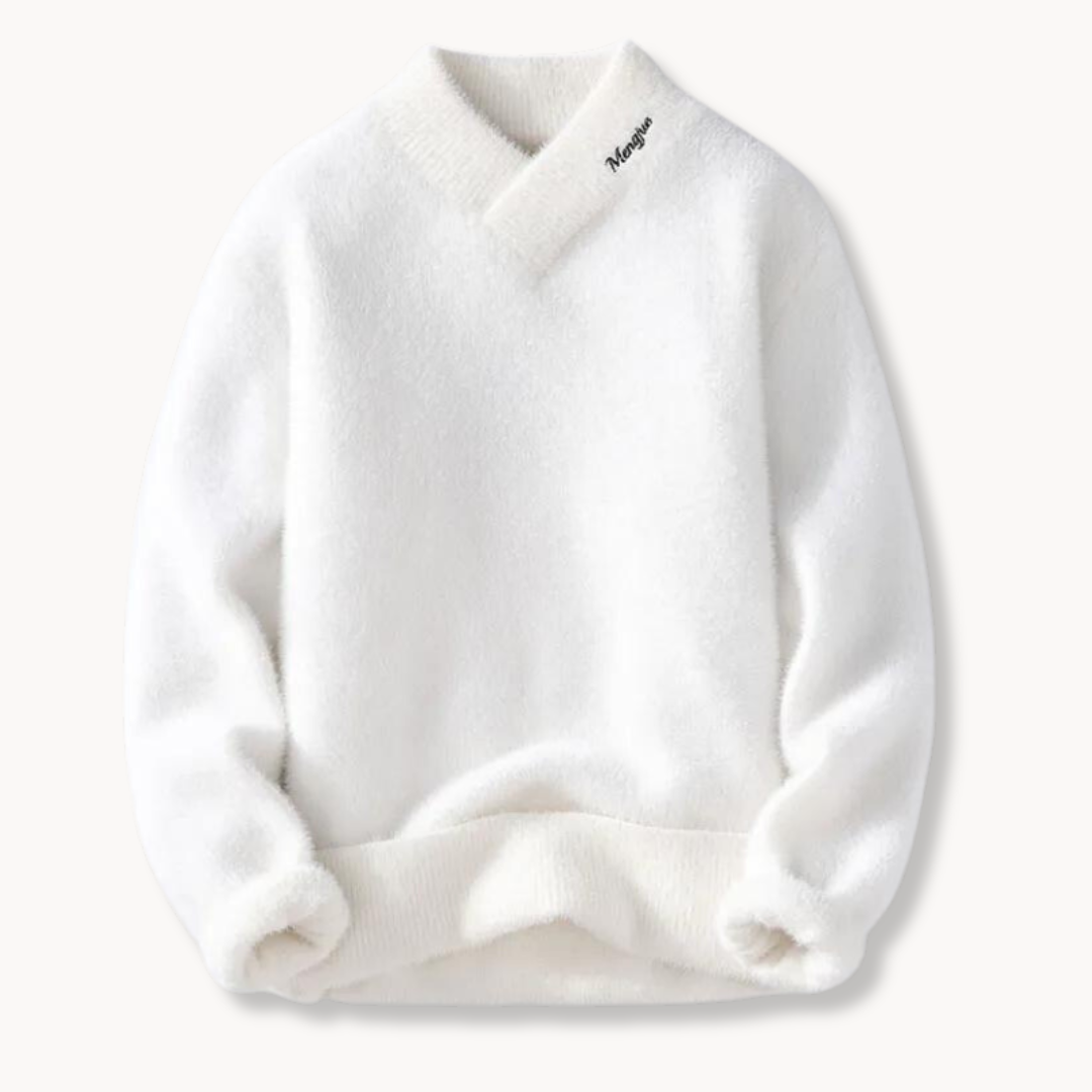 Dame Fleecegenser Høy V-hals Trendy Drop-skulder Design 1