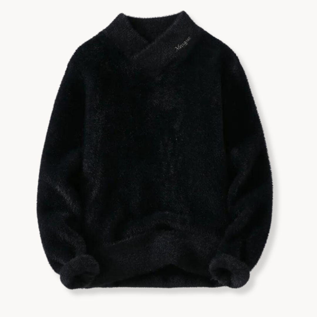 Dame Fleecegenser Høy V-hals Trendy Drop-skulder Design 2