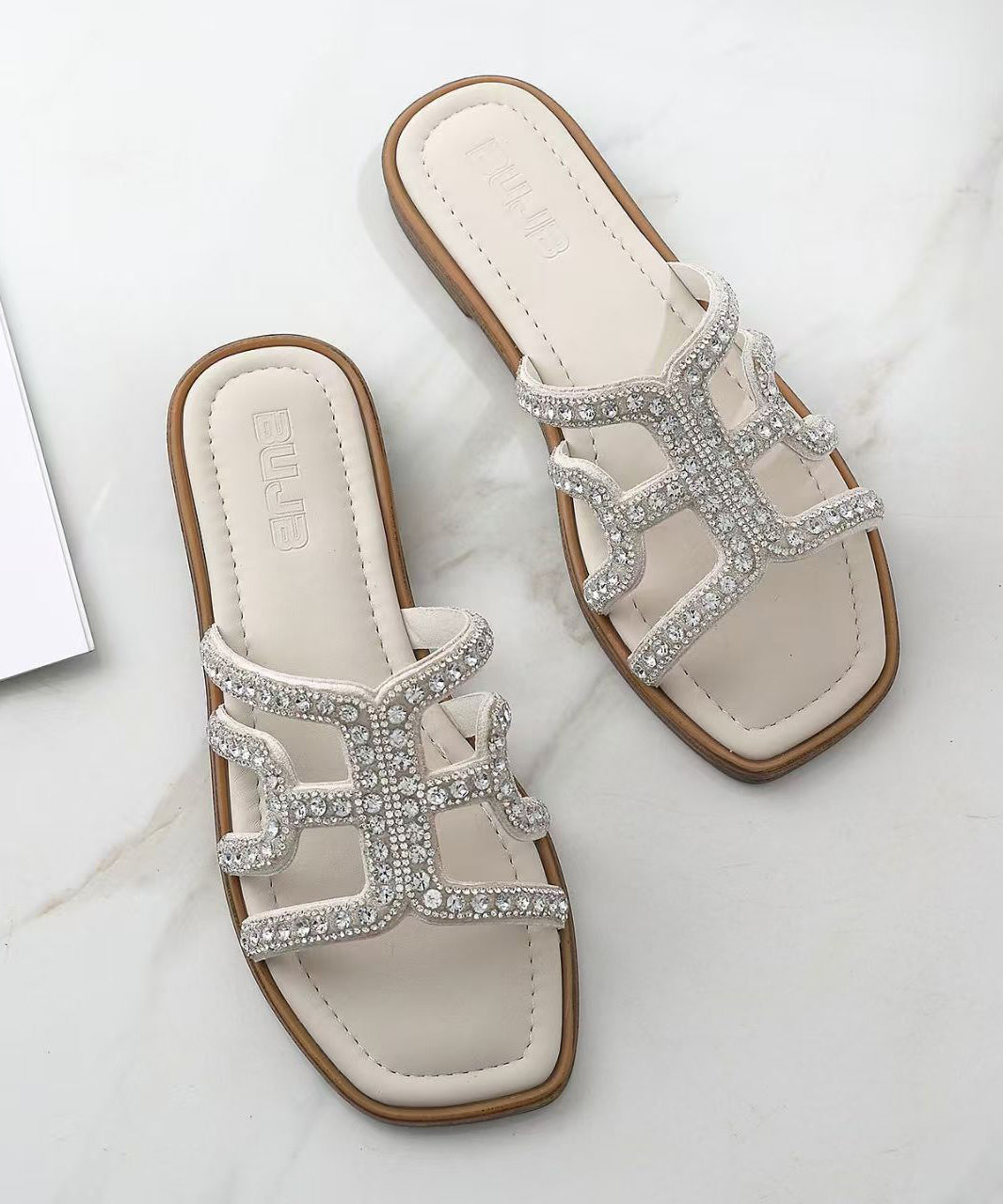 Dame Flip-Flops med Rhinestone Detaljer 3