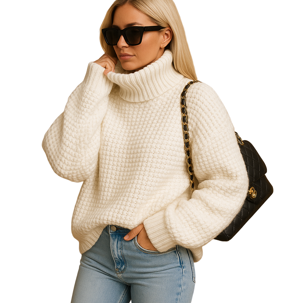 Dame Genser Strikket Klassisk Stil 0