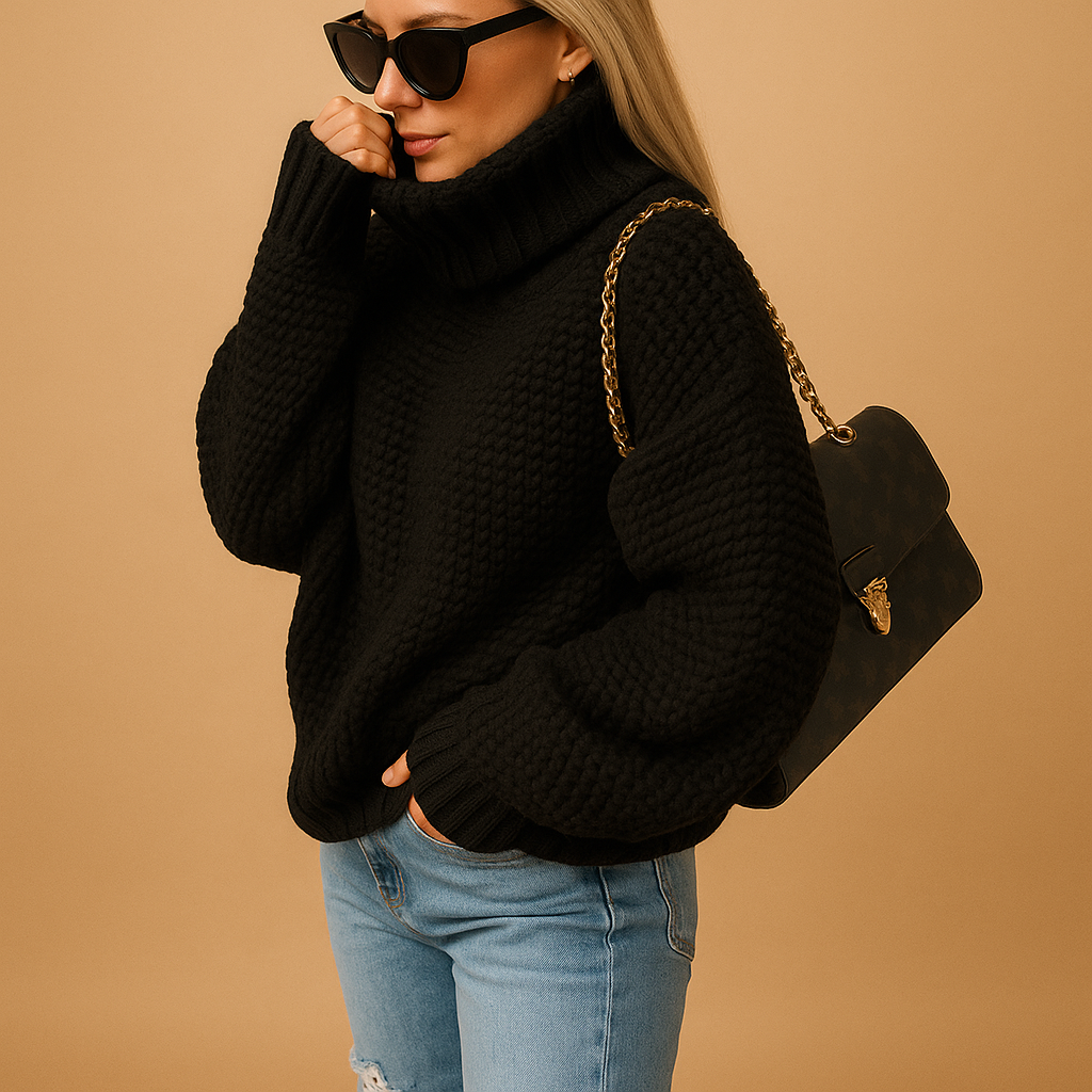 Dame Genser Strikket Klassisk Stil 2