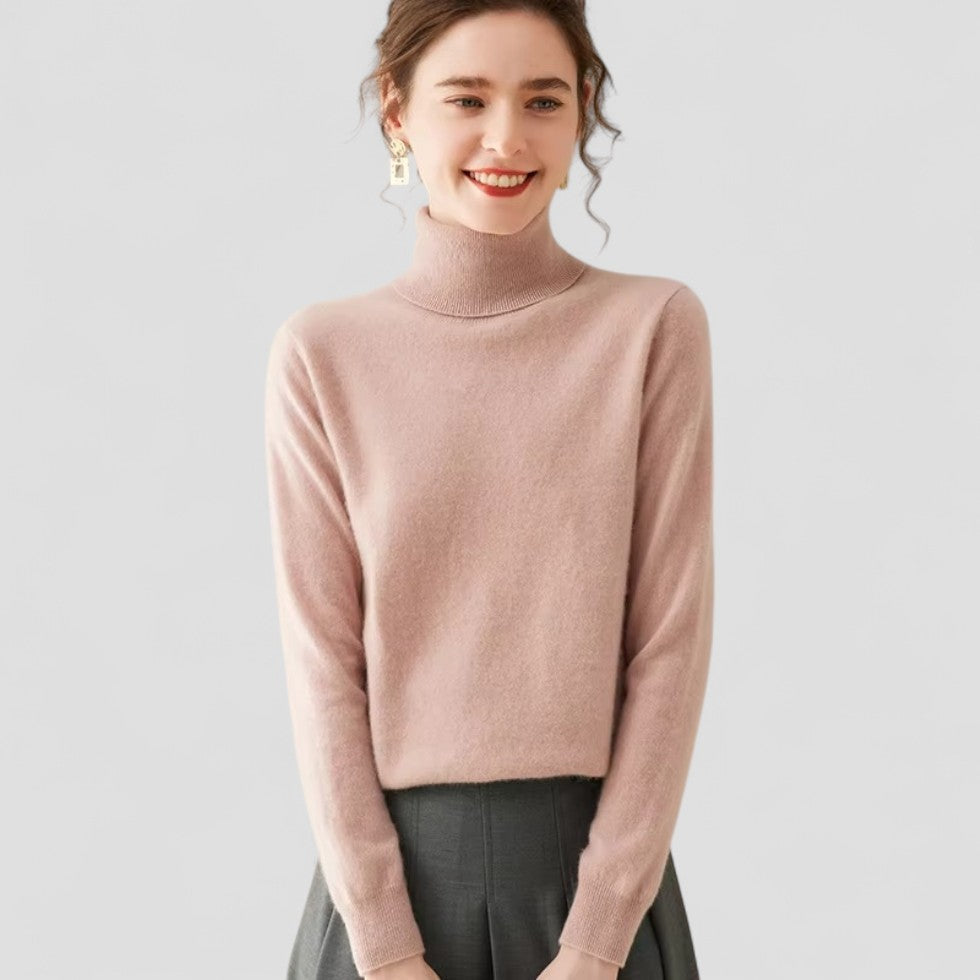 Dame Genser Turtleneck Med Grasiøs Drapering 7