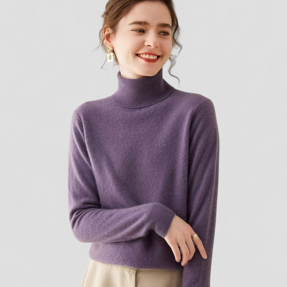 Dame Genser Turtleneck Med Grasiøs Drapering 8