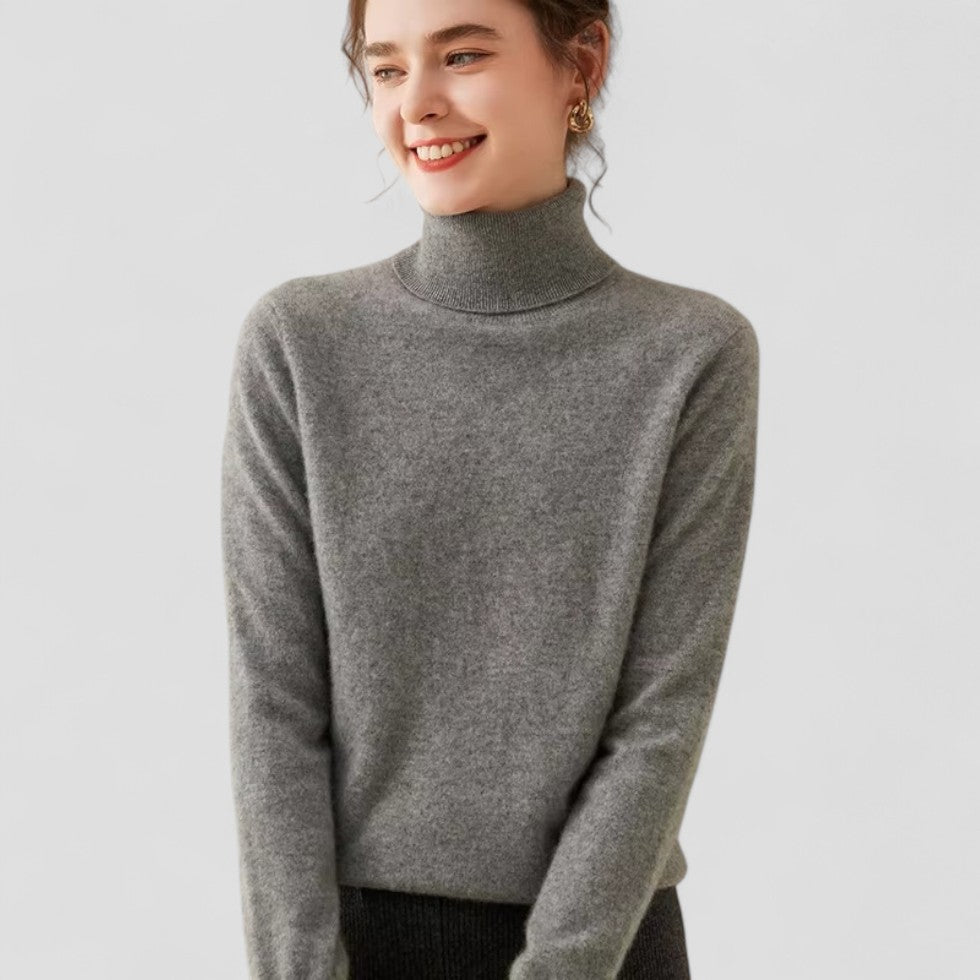 Dame Genser Turtleneck Med Grasiøs Drapering 9