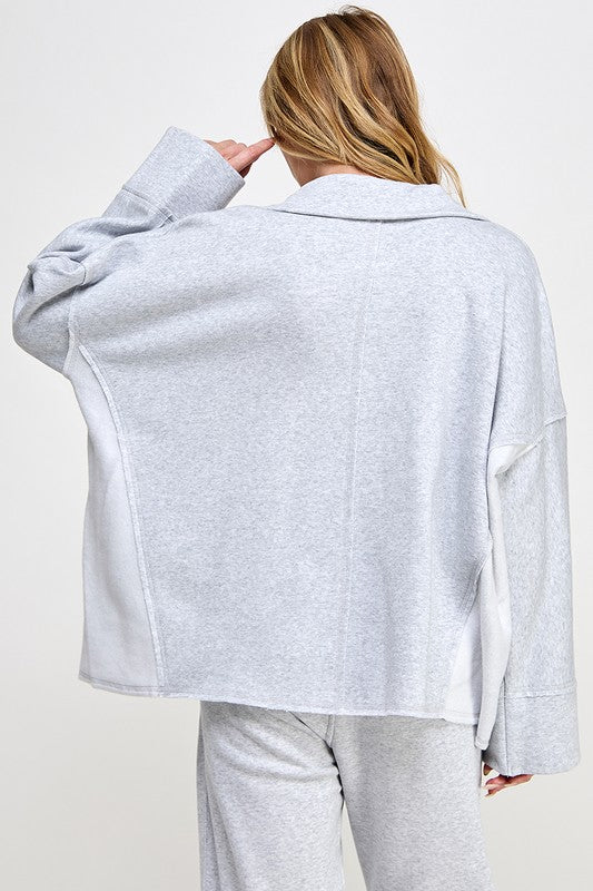 Dame Genser V-Hals Dolman Ermer Myk Lett Materiale 2