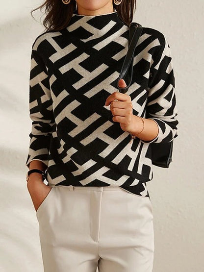 Dame Genser med Geometrisk Design 2