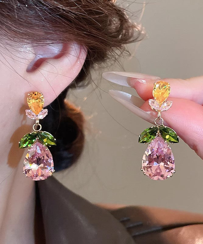 Dame Halskjede og Øredobber Sett med Krystall og Blomsterdesign 3