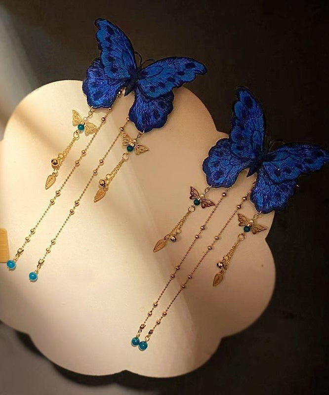 Dame Hårnål med Brodert Sommerfugl og Dusk i Kinesisk Stil 2