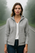 Dame Hoodie Vest Waffle Struktur Myk Blandingsstoff 1