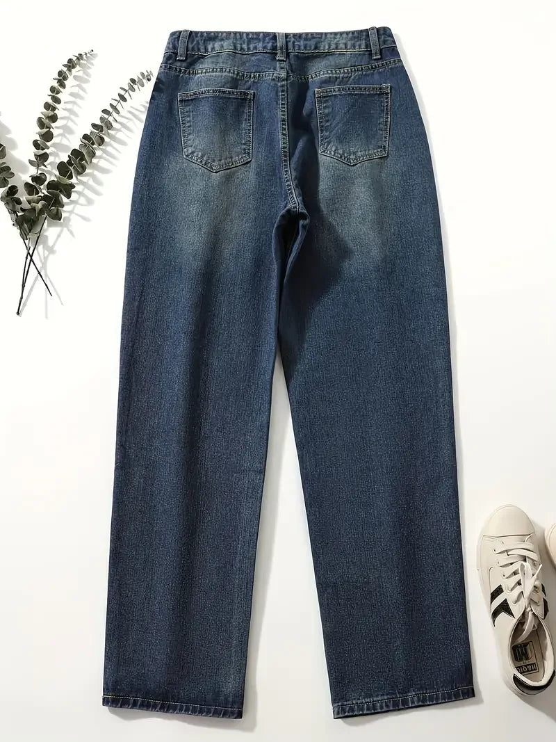 Dame Høy Midje Løse Jeans 4