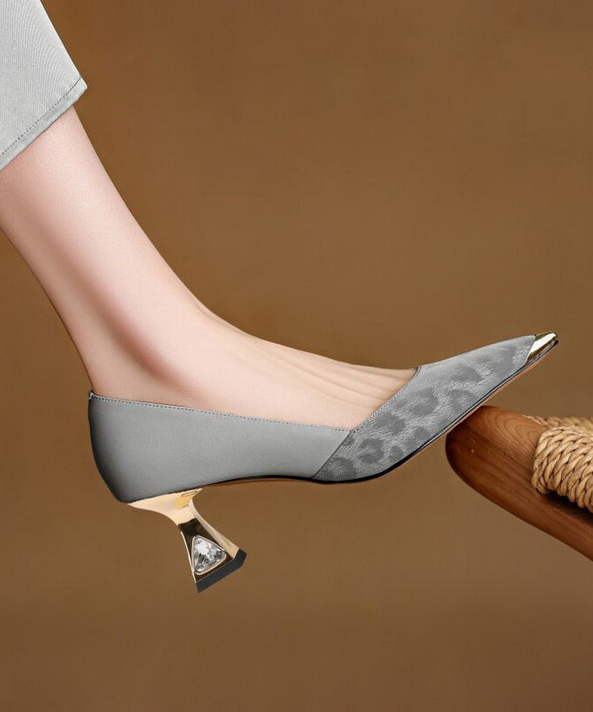 Dame Høye Hæler med Leopard Detaljer 2