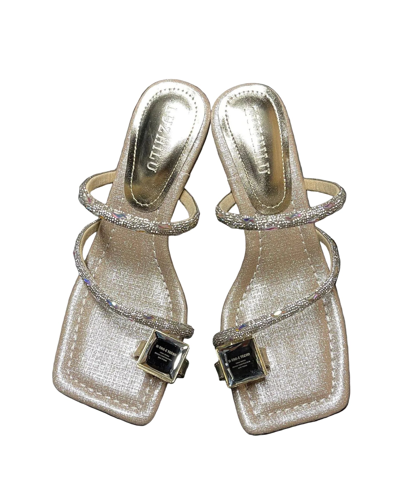 Dame Høyhælte Sandaler Med Rhinestones Moderne Design 0