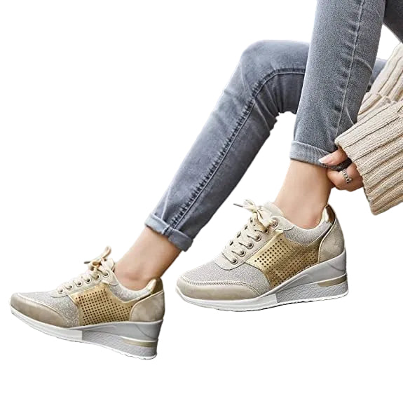 Dame Høyhælte Sneakers Kilehæl Trendy Design 0